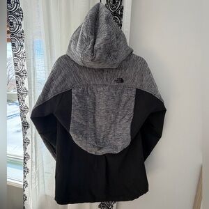 North Face Gray and Black Hooded Jacket